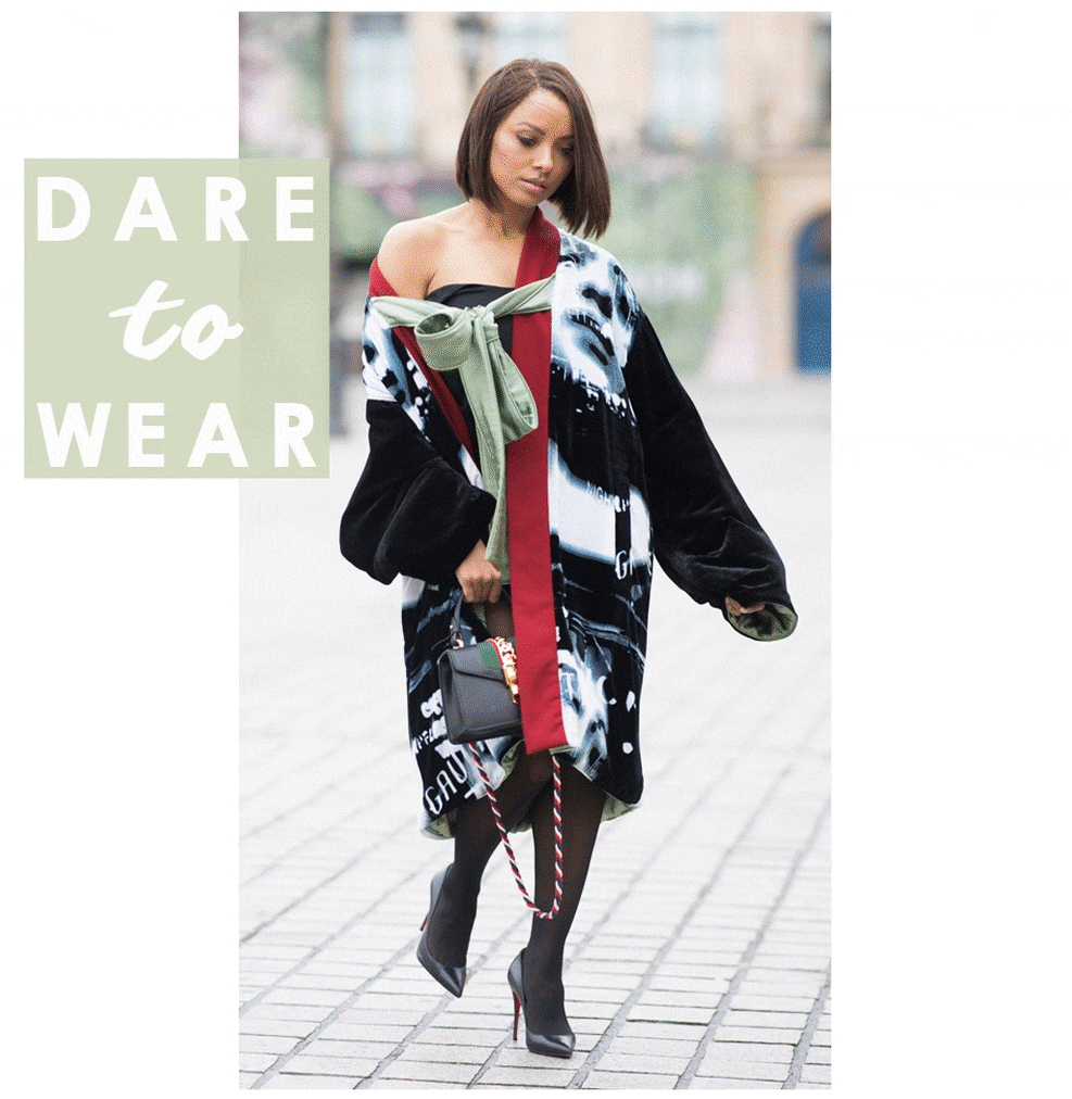 Kat Graham Introduces the New Off the Shoulder Jacket Trend